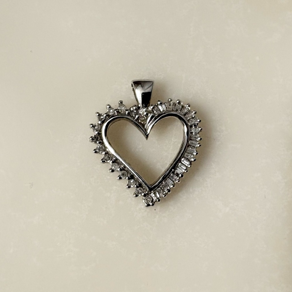 White Gold Diamond Heart Pendant